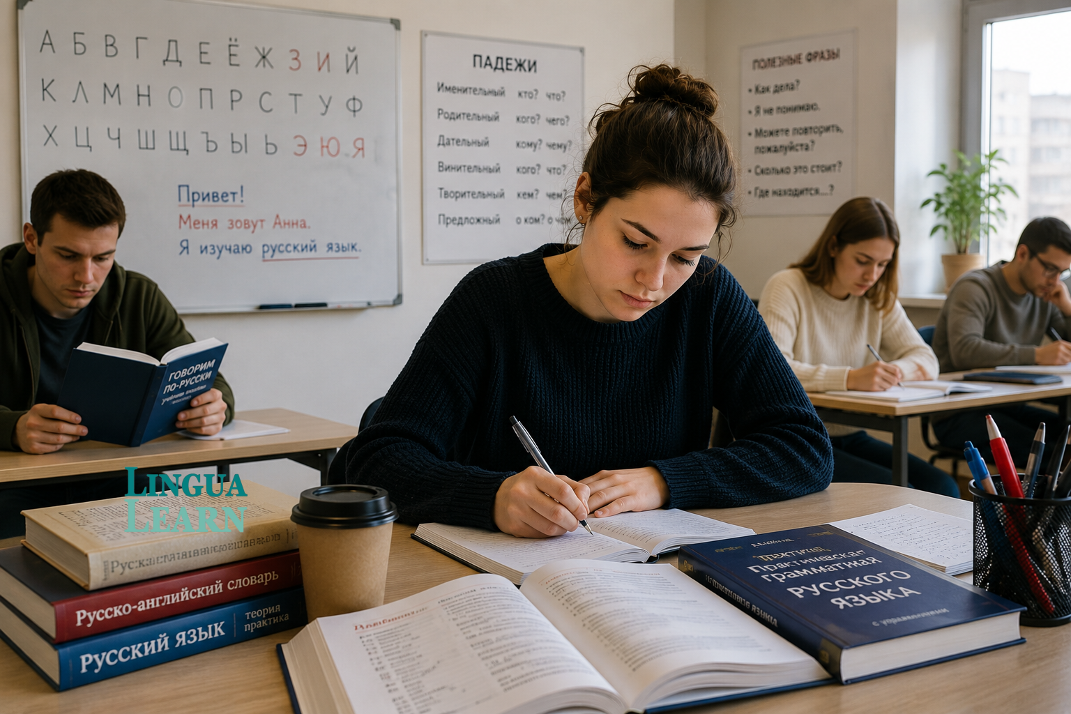 una mujer estudiando Rusia: idiomas mas dificiles de aprender
